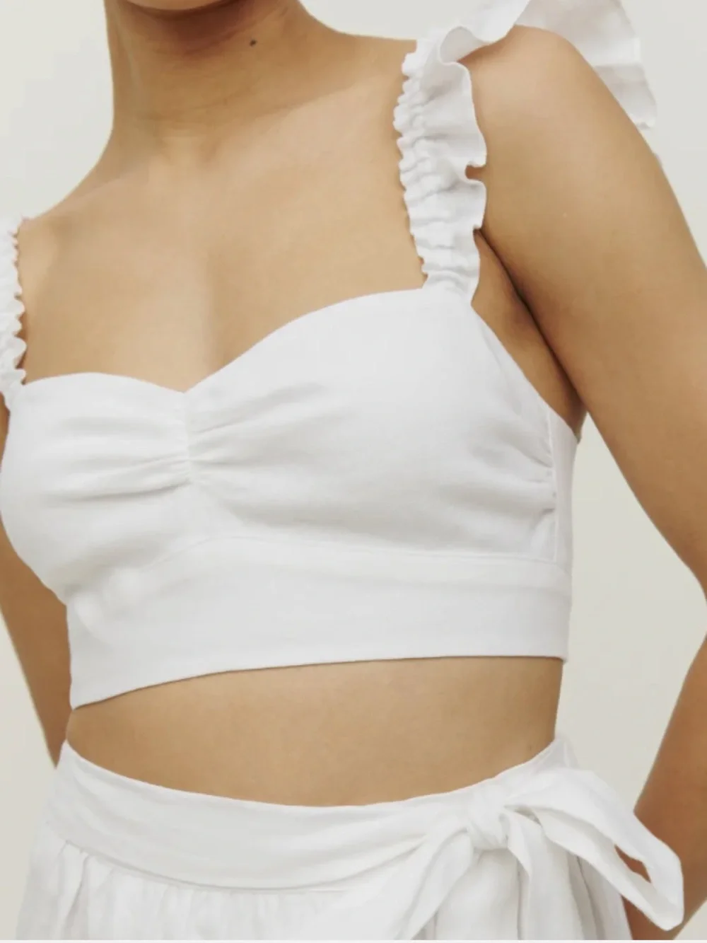 Reformation Pam Linen Two Piece Set in White